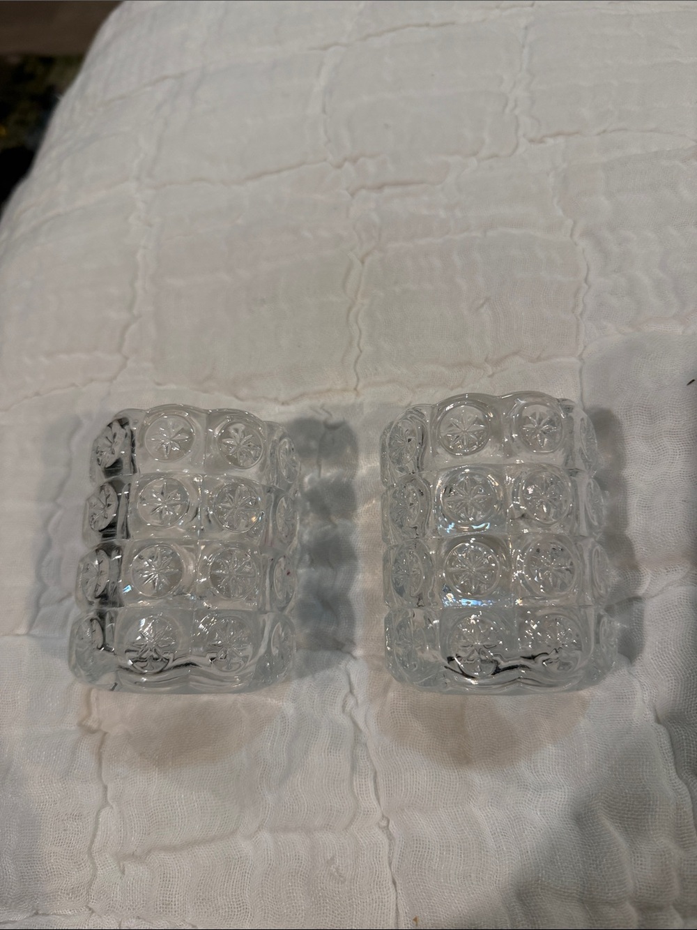 IKEa Clear Textured Glass Votive Candle Holders - Set of 2